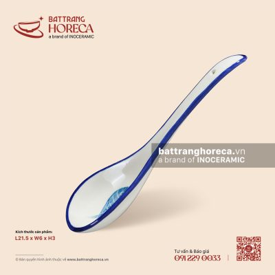 Muôi canh 21.5 x 6cm – Lam Ngư – Men ngà