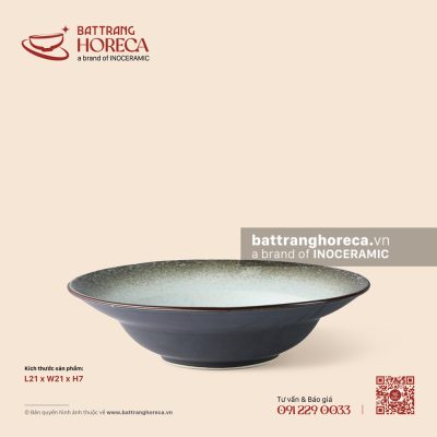Tô (bát) yêu đại 21cm – Băng Dạ – Men hoả biến