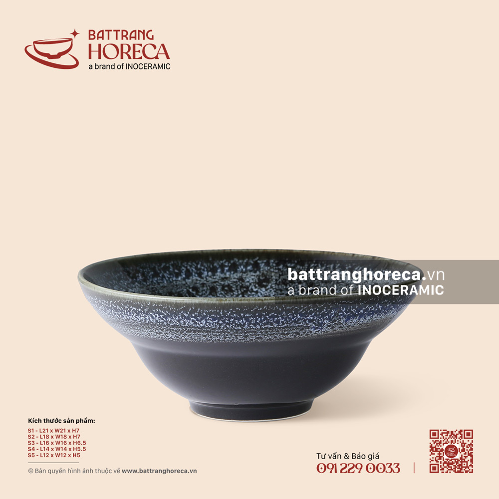 Tô (bát) yêu - Huyền Dạ - Men hoả biến - Bát Tràng Horeca Tô (bát) yêu - Huyền Dạ - Men hoả biến