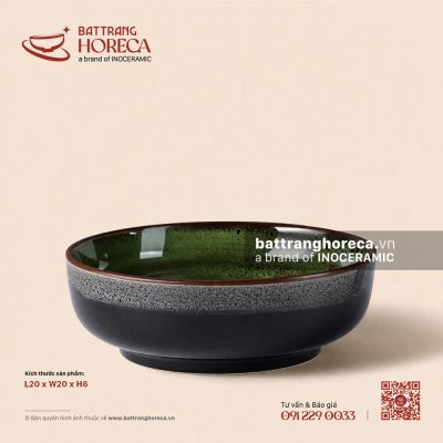 Tô nông 20cm – Dưa Hấu – Men hoả biến