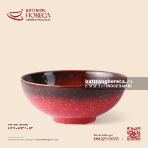 Tô phở 17.5cm - Hồng Ngọc (Ruby) - Men hoả biến