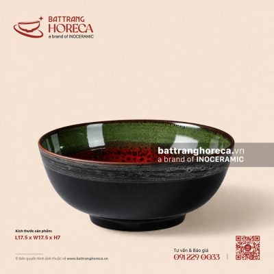 Tô phở 17,5cm – Dưa Hấu – Men hoả biến