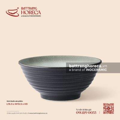 Tô xoắn 19,5cm – Băng Dạ – Men hoả biến