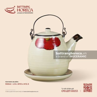Ấm quả lê 550ml – Yên Hồng – Men ngà