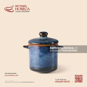 Âu đứng hai tai kèm nắp 13 x 10.5cm - Lam Vân