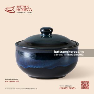 Âu súp (soup) có nắp 14cm - Lam Dạ