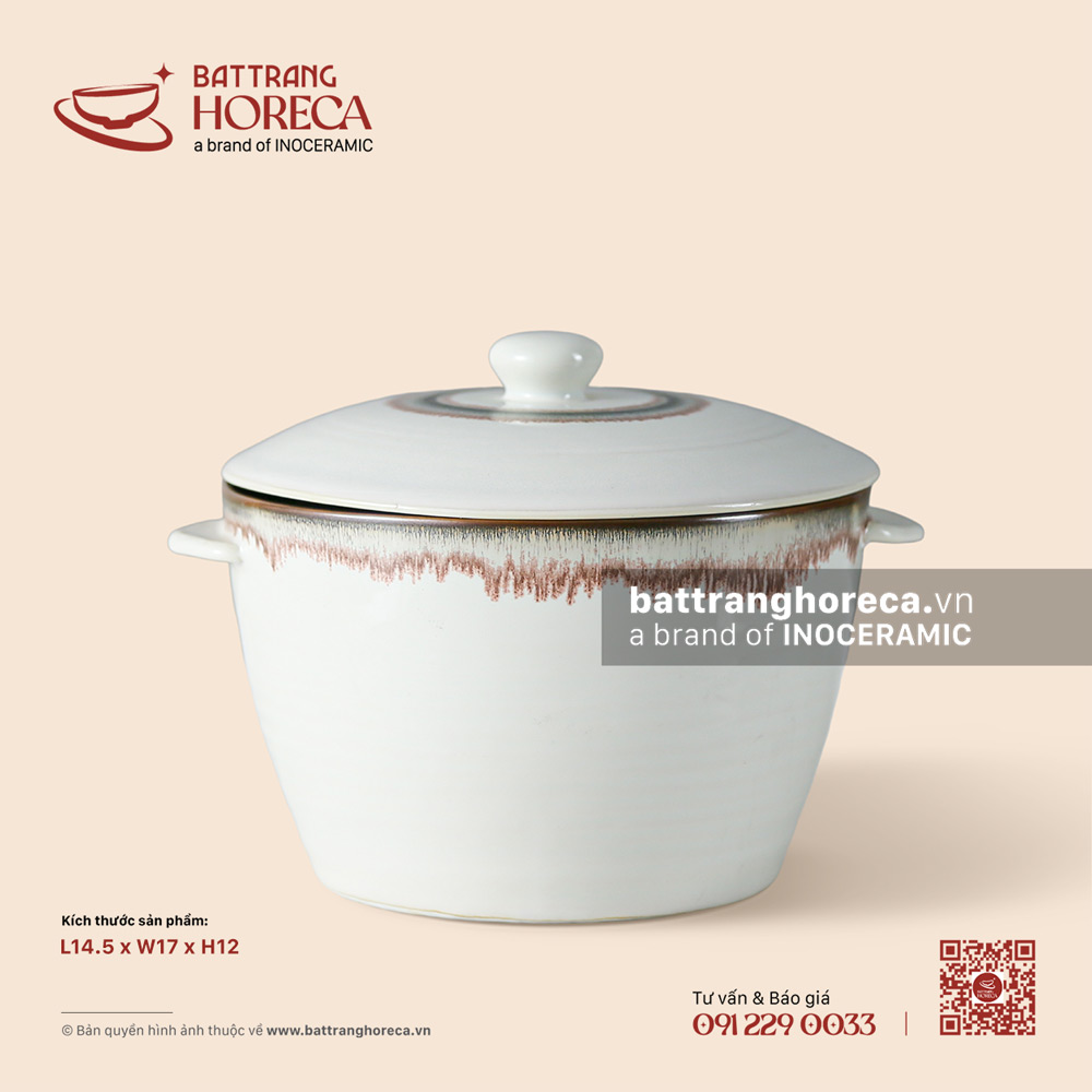 Âu (thố) cao không quai 14.5 x 17cm - Bạch Diêm - Bát Tràng Horeca Âu (thố) cao không quai 14.5 x 17cm - Bạch Diêm