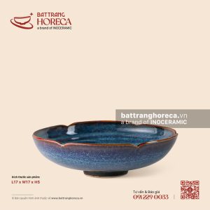 Bát Nhật cắt hoa 17cm - Lam Vân