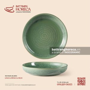 Bát bằng (Nhật) dẹt 14.5cm - Bích Diệp - Men hoả biến