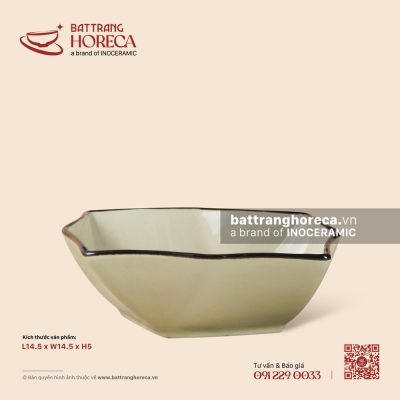 Bát bát giác 14.5cm x 5cm – Yên Hồng – Men ngà