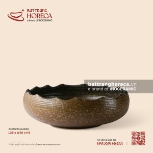 Bát bầu miệng lượn sóng 26cm - Nham Viên