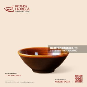 Bát (chén) cơm nón 11.5cm - Nâu Trầm