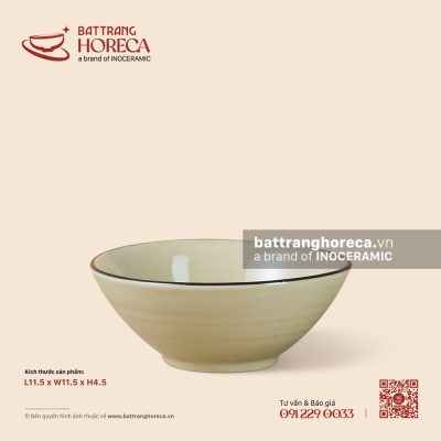 Bát (chén) cơm nón 11.5cm – Yên Hồng – Men ngà
