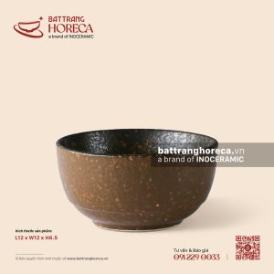 Bát (chén) cơm sâu chân gọn 12cm - Nham Viên