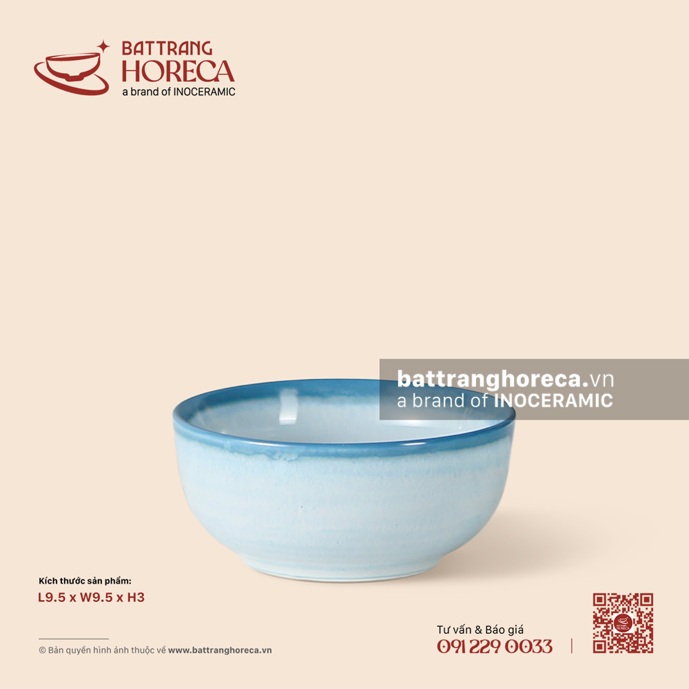 Bát (chén) mắm 9.5cm - Biển Xanh - Bát Tràng Horeca Bát (chén) mắm 9.5cm - Biển Xanh