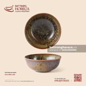 Bát (chén) mắm 9cm - Thổ Viêm - Men hoả biến - Bát Tràng Horeca Bát (chén) mắm 9cm - Thổ Viêm - Men hoả biến