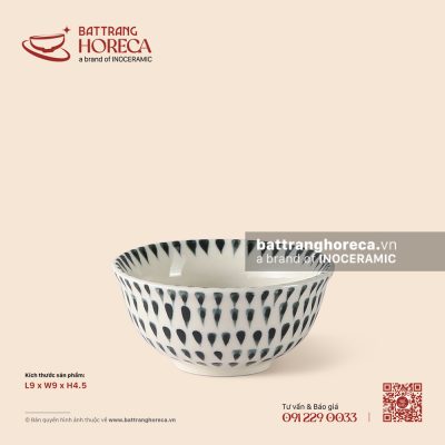 Bát (chén) mắm 9cm – Loang – Men ngà