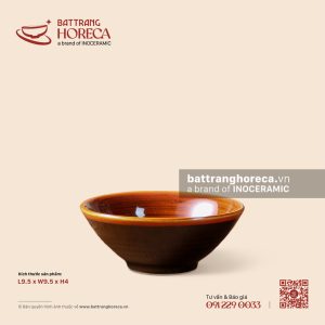 Bát (chén) mắm nón 9.5cm - Nâu Trầm