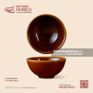 Bát (chén) mắm tròn 9cm - Nâu Trầm