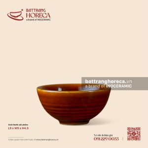 Bát (chén) mắm tròn 9cm - Nâu Trầm