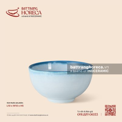 Bát (chén) súp 10cm – Biển Xanh – Men hoả biến