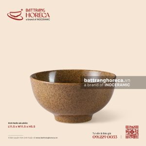 Bát cơm 11.5cm - Ô Thổ - Bát Tràng Horeca Bát cơm 11.5cm - Ô Thổ