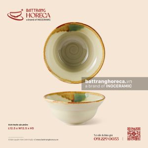 Bát cơm dáng yêu 12.5cm – Hoàng Diệp – Men hoả biến