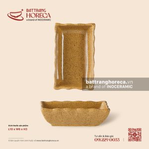 Bát (đĩa) gia vị chữ nhật 10 x 6cm – Hoàng Sa – Men tấm