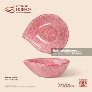 Bát (đĩa) gia vị dáng quả đào 10.5 x 9cm - Hồng Thạch
