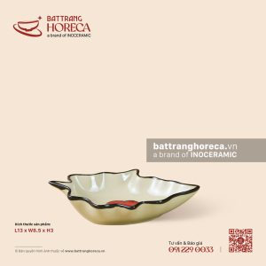 Bát (đĩa) gia vị lá 13 x 8.5cm - Yên Hồng