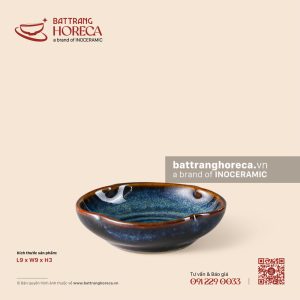 Bát (đĩa) gia vị muối hoa 4 cánh 9cm - Lam Vân