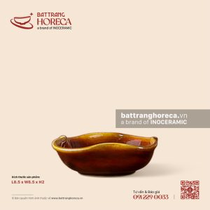 Bát (đĩa) gia vị muối hoa 8.5cm - Nâu Trầm
