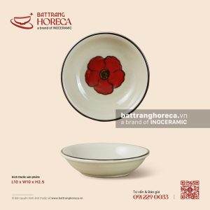 Bát (đĩa) gia vị muối tròn 10cm - Yên Hồng - Men ngà