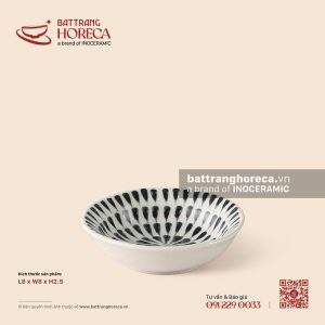 Bát (đĩa) gia vị muối tròn - Loang