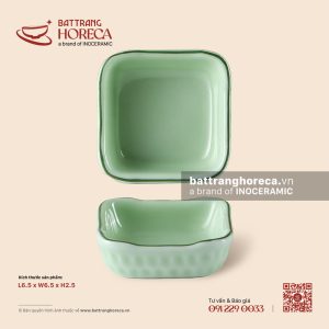 Bát (đĩa) gia vị muối vuông 6.5cm - Lục Băng