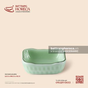 Bát (đĩa) gia vị muối vuông 6.5cm - Lục Băng