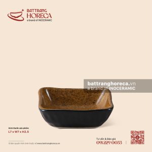 Bát (đĩa) gia vị muối vuông – Ô Thổ