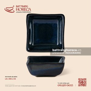 Bát (đĩa) gia vị muối vuông 8cm - Lam Dạ