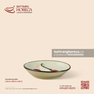 Bát (đĩa) gia vị oval hai (2) ngăn 10.5 x 9.5cm - Yên Hồng