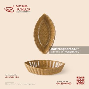 Bát (đĩa) gia vị thuyền 9.5 x 5cm – Hoàng Sa – Men tấm