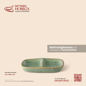 Bát (đĩa) gia vị vuông 2 ngăn 9cm - Bích Diệp