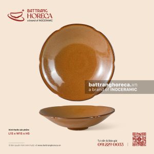 Bát hoa 6 cánh chân cao 15cm - Cam Mộc