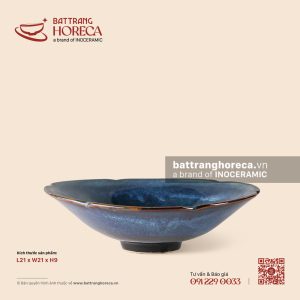 Bát loe cắt hoa 21cm - Lam Vân