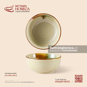 Bát mắm 9cm – Hoàng Diệp – Men hoả biến