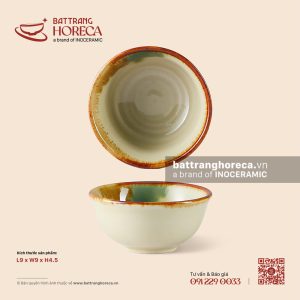 Bát mắm dáng loe 9cm – Hoàng Diệp – Men hoả biến - Bát Tràng Horeca Bát mắm dáng loe 9cm – Hoàng Diệp – Men hoả biến