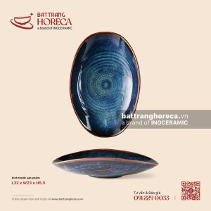 Bát salad bầu dục (oval) 32 x 23cm - Lam Vân