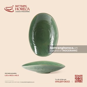 Bát salad bầu dục (oval) 32 x 23cm - Bích Diệp - Men hoả biến