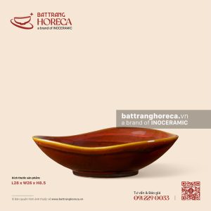 Bát salad hoa 28 x 26cm - Nâu Trầm
