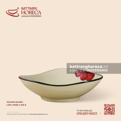 Bát salad hoa 28 x 26cm – Yên Hồng – Men ngà