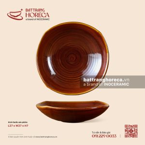 Bát salad vuông 27cm - Nâu Trầm